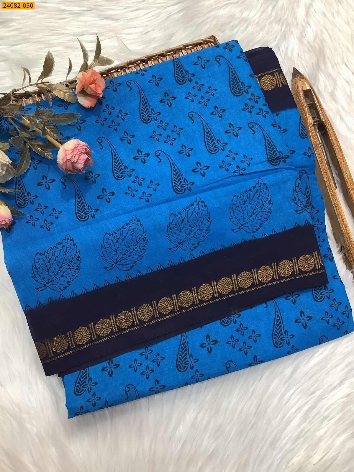 Sungudi Cotton printed saree 