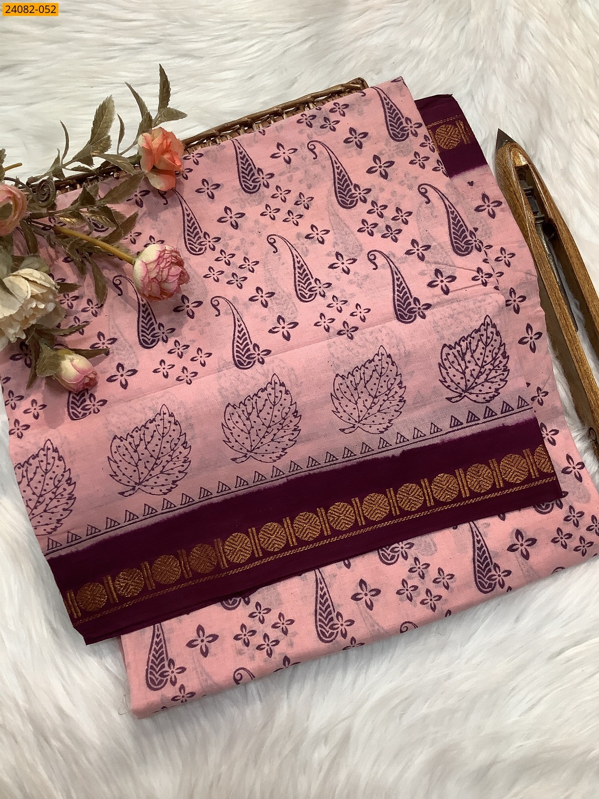 Sungudi Cotton printed saree 