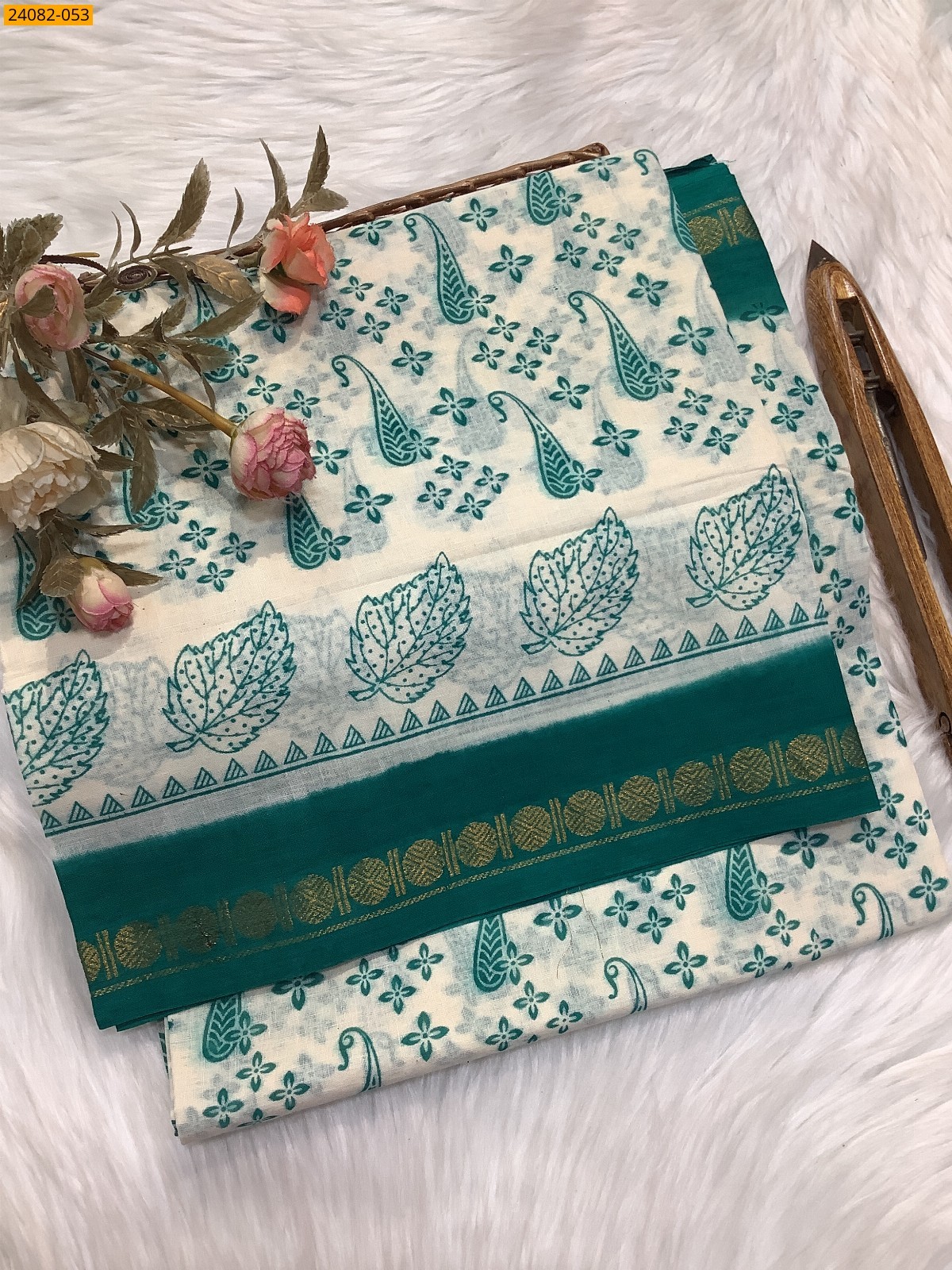 Sungudi Cotton printed saree 