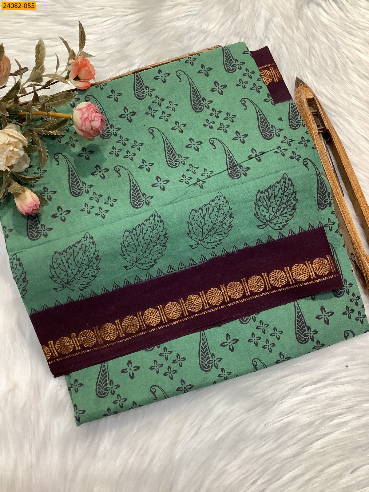 Sungudi Cotton printed saree 