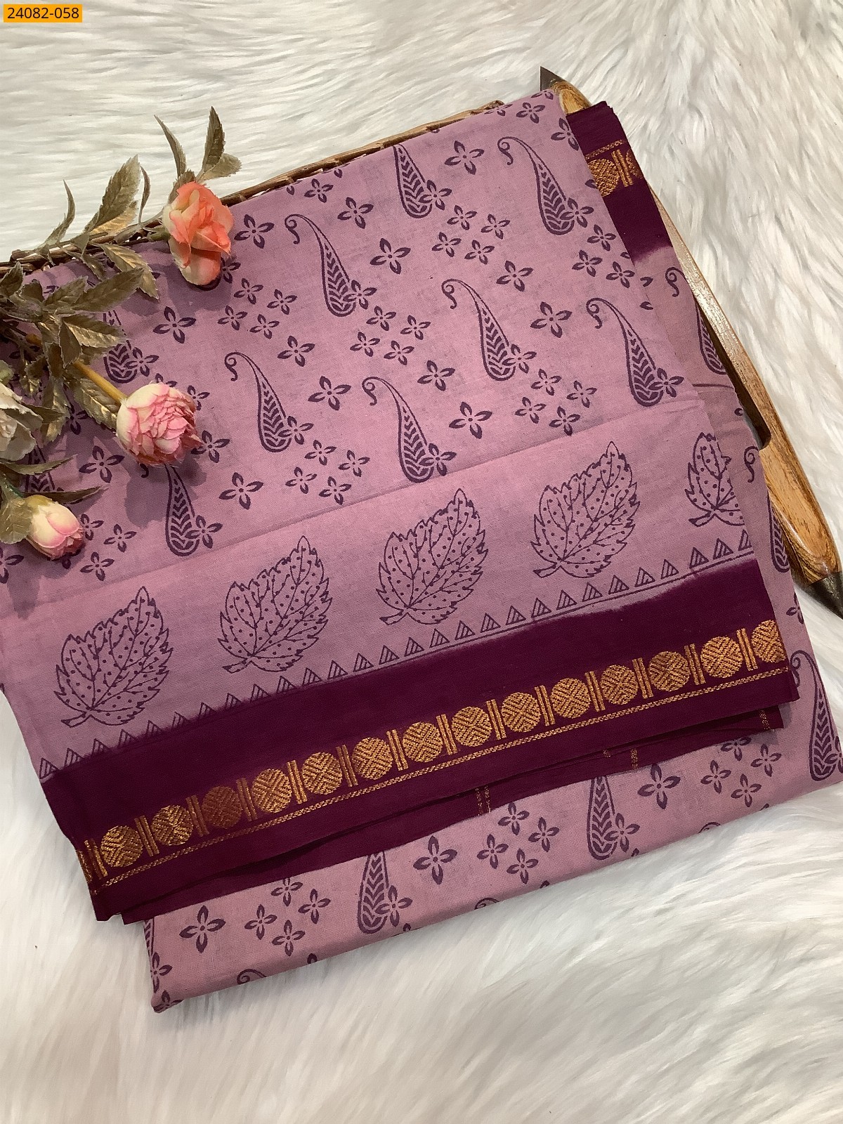 Sungudi Cotton printed saree 