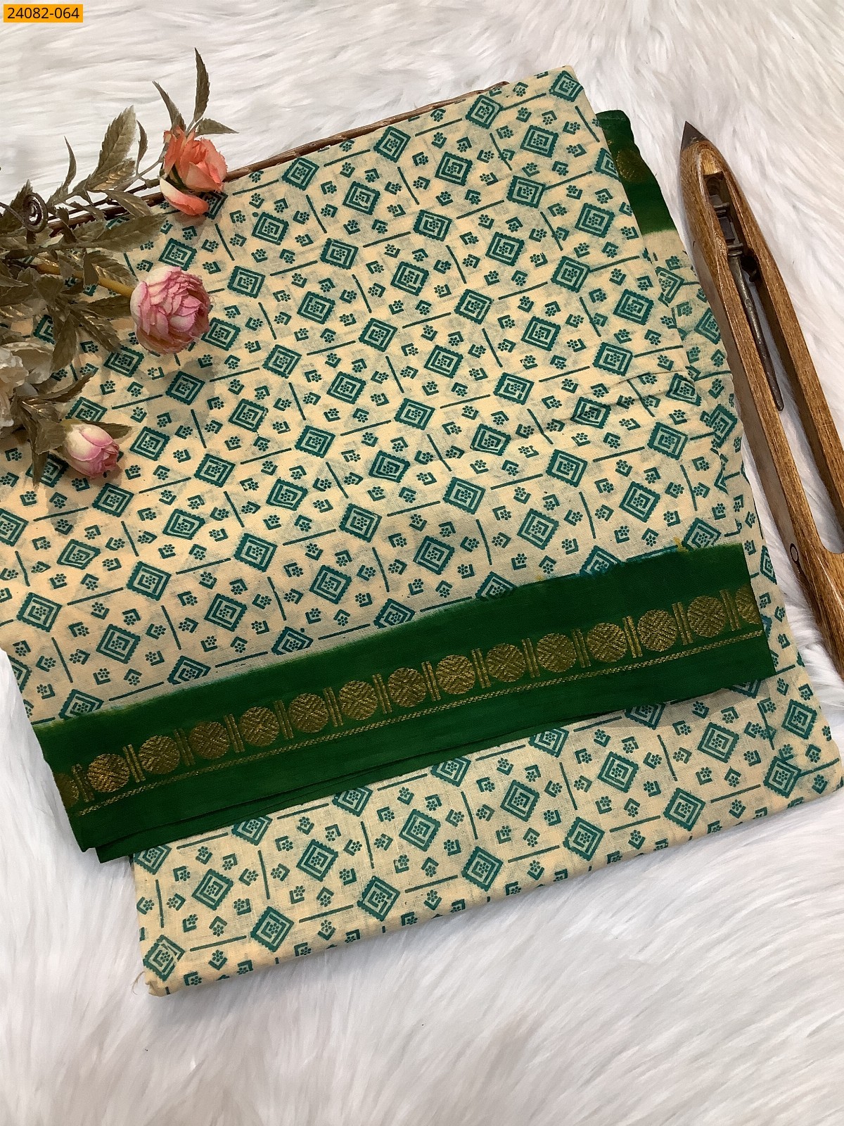 Sungudi Cotton printed saree 