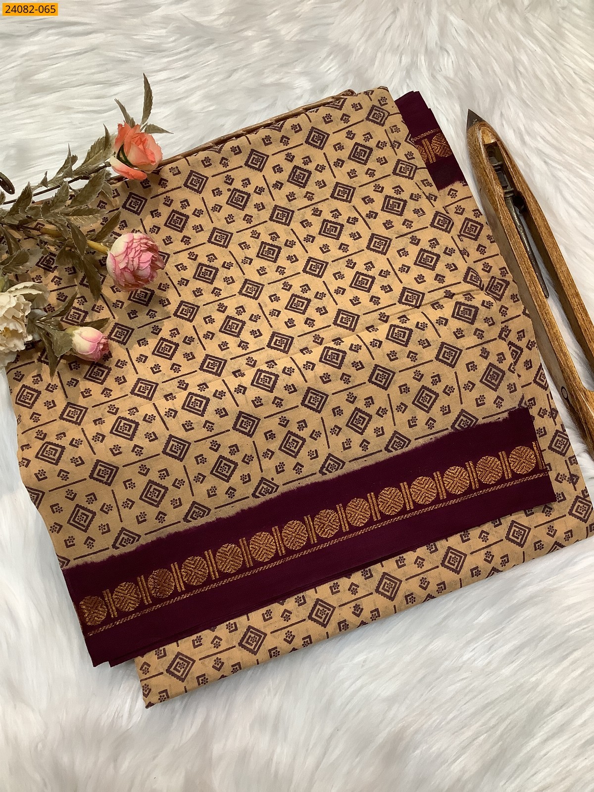 Sungudi Cotton printed saree 