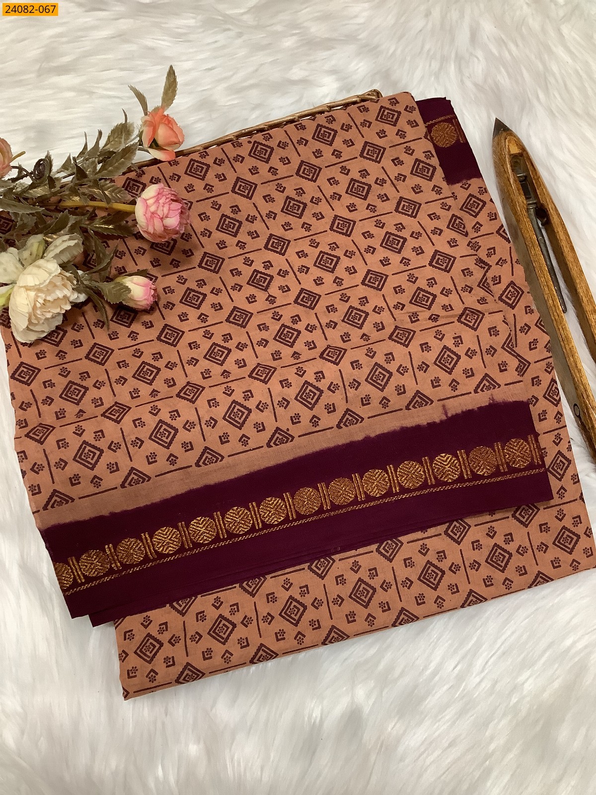 Sungudi Cotton printed saree 