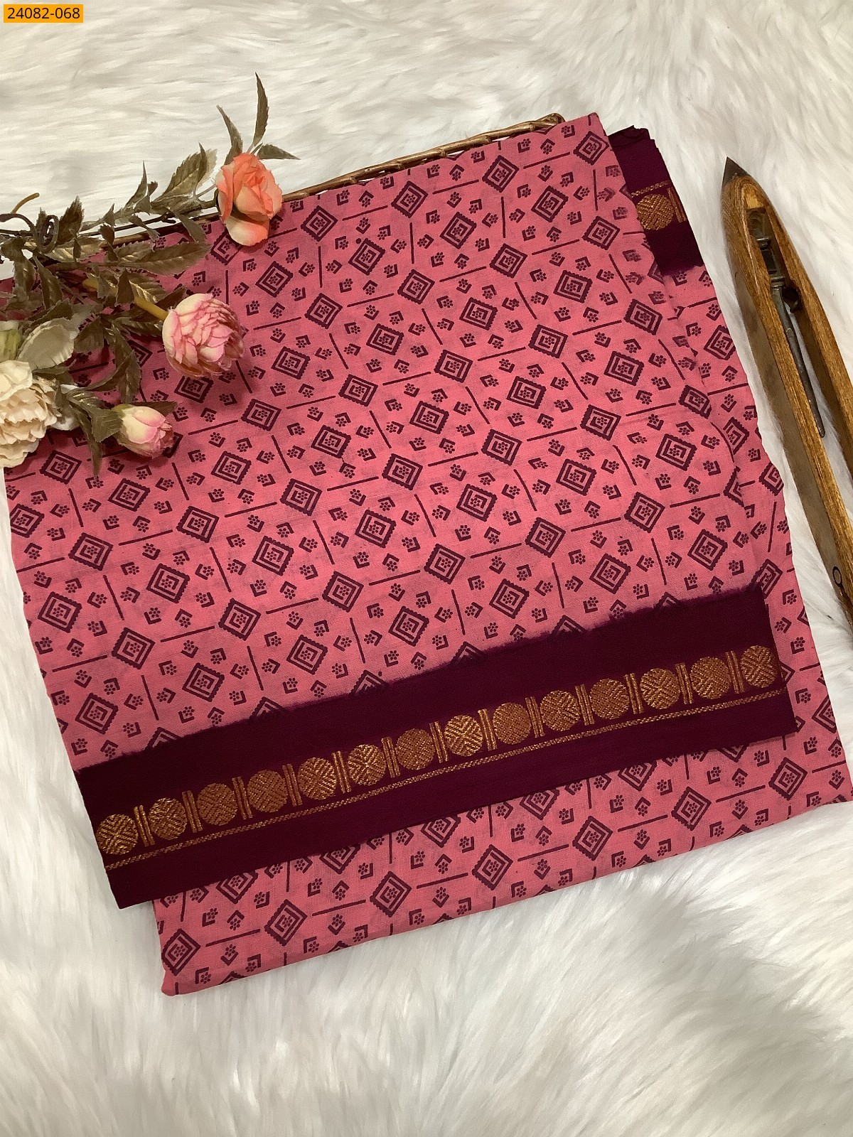 Sungudi Cotton printed saree 