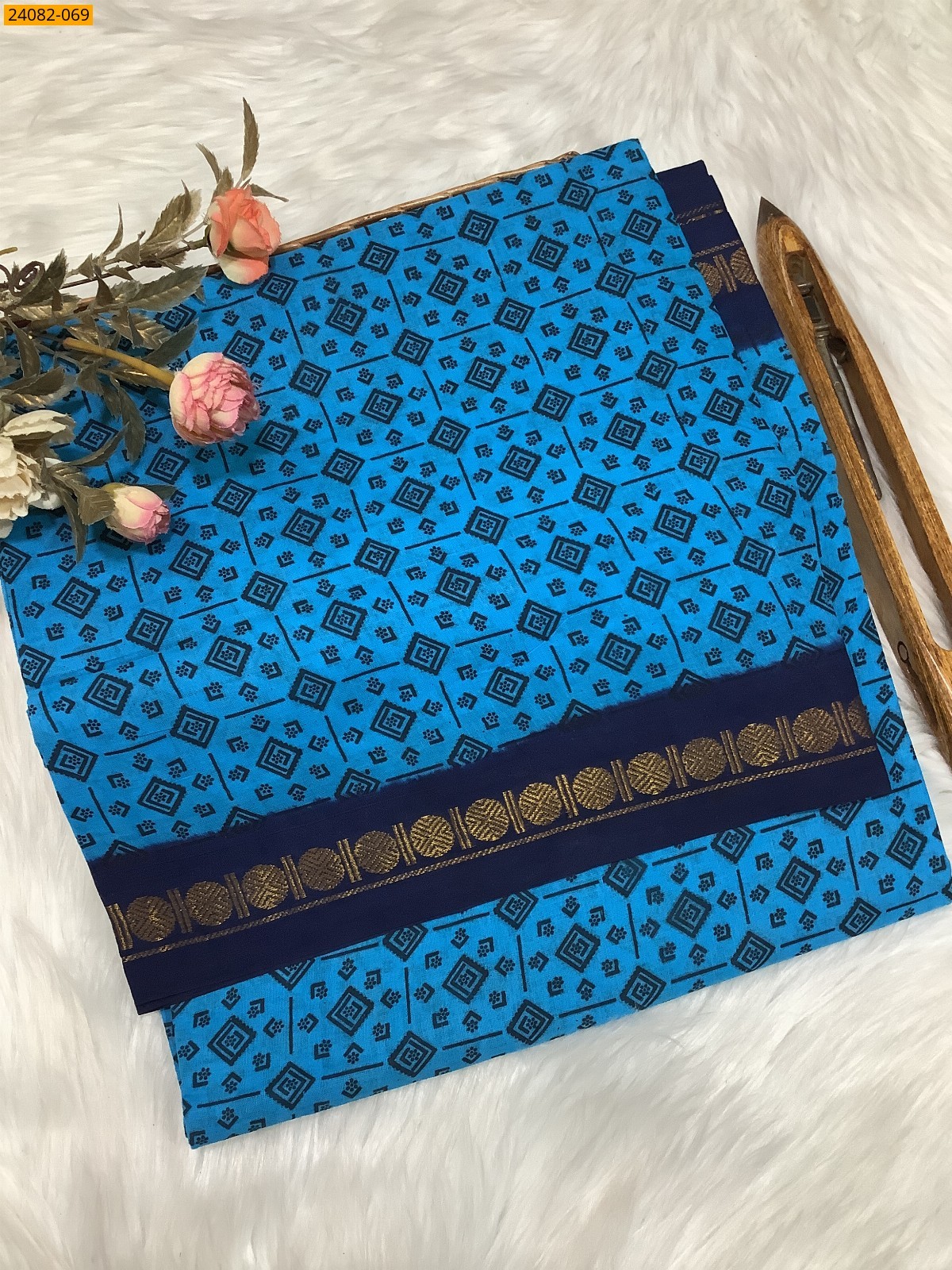 Sungudi Cotton printed saree 