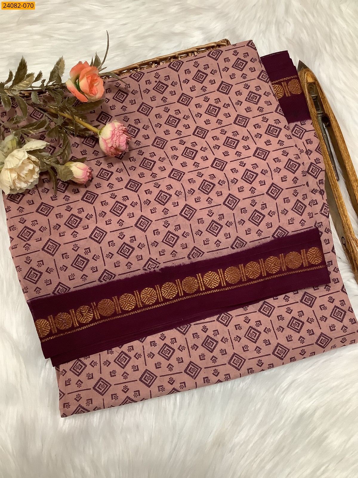 Sungudi Cotton printed saree 