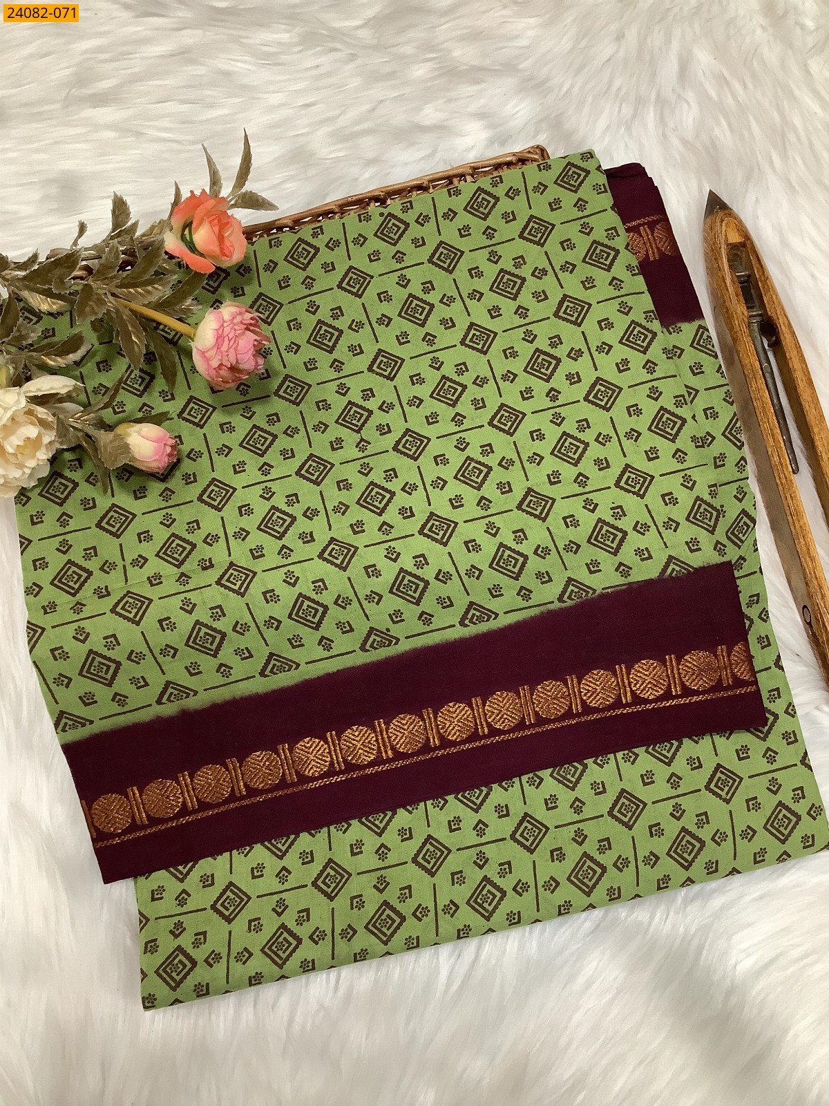 Sungudi Cotton printed saree 