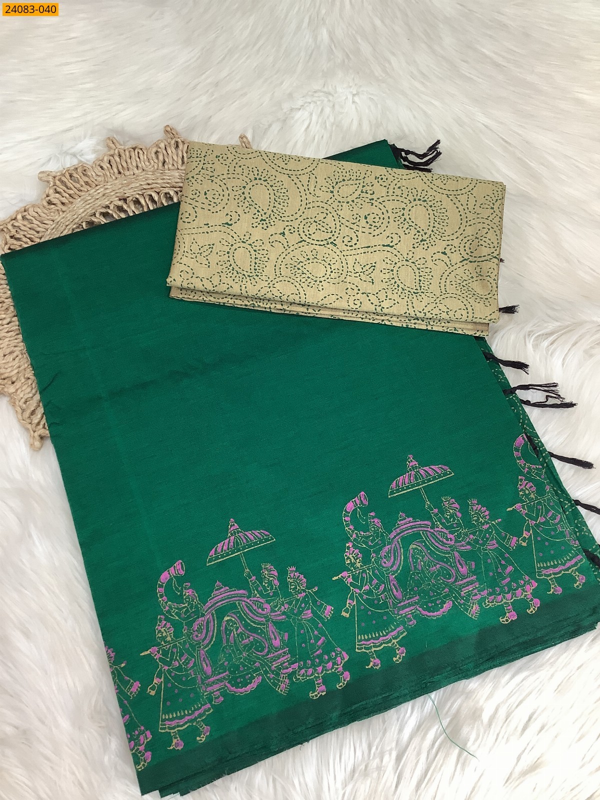 Green South Mix Cotton Saree