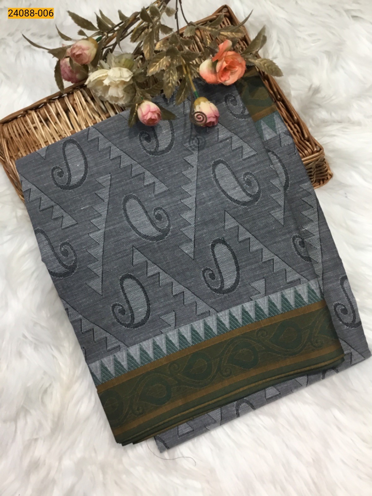 Gray South Blended Emboss Cotton