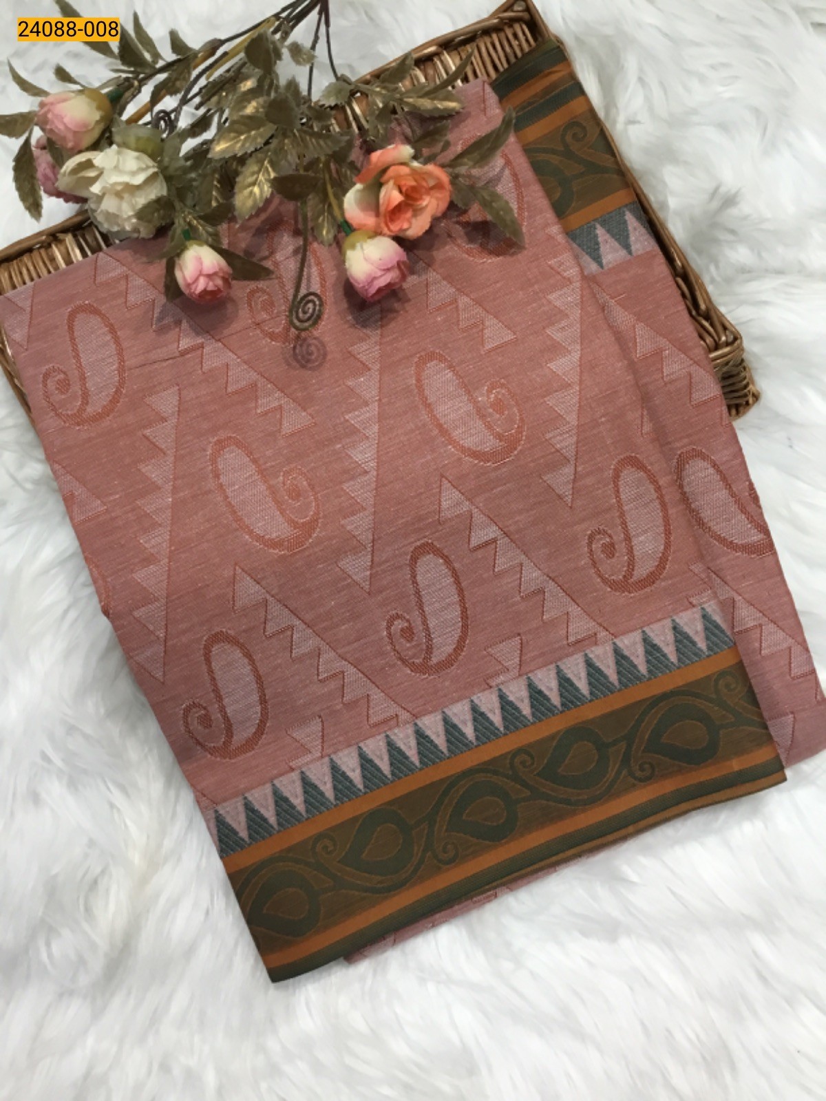 Peach South Blended Emboss Cotton