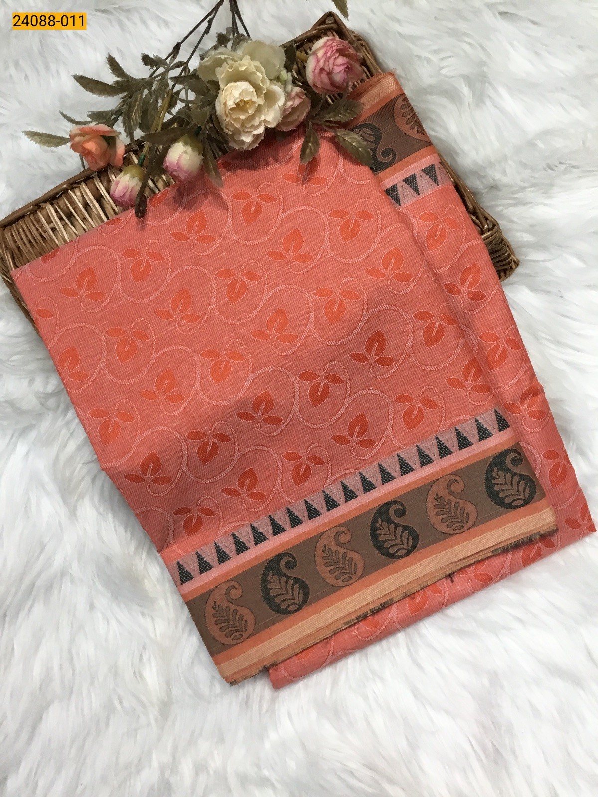 Orange South Blended Emboss Cotton
