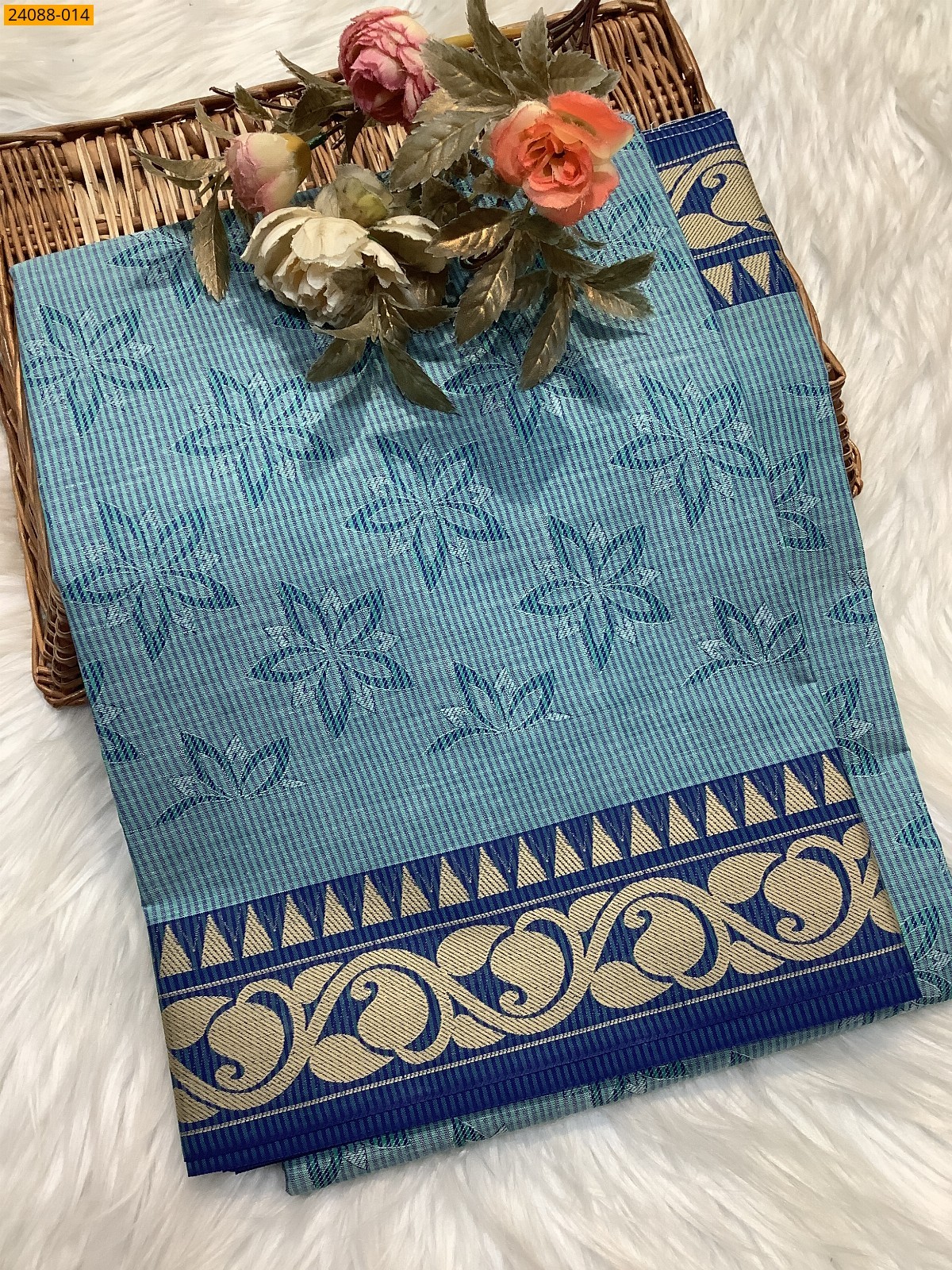 Blue South Blended Emboss Cotton