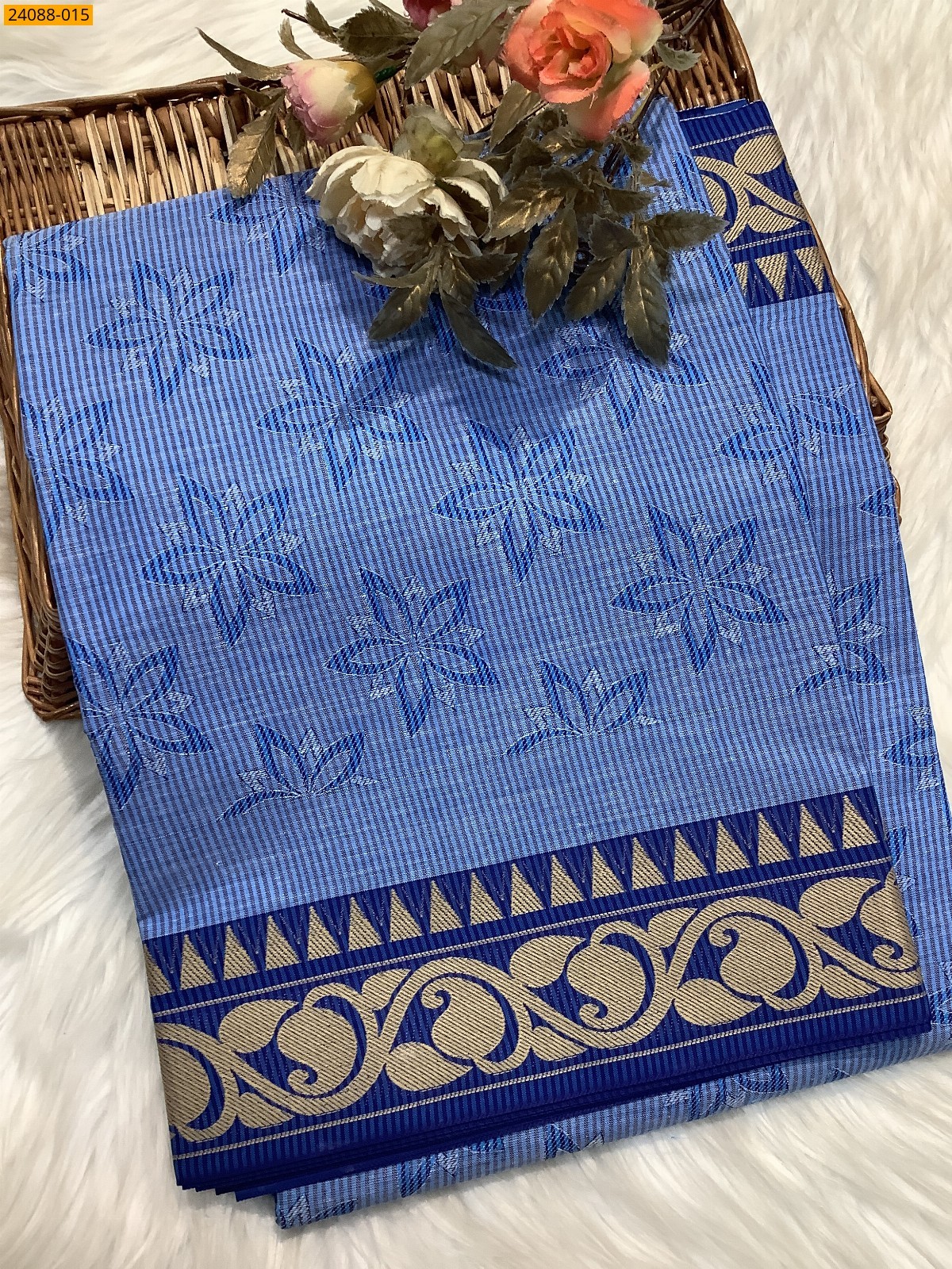 Royal Blue South Blended Emboss Cotton