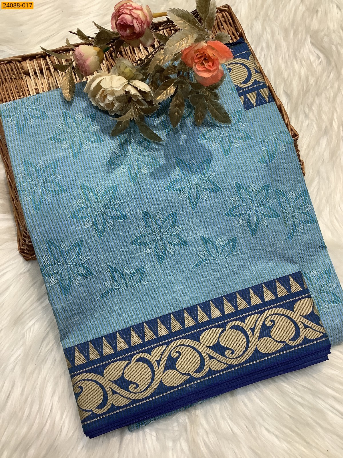 Blue South Blended Emboss Cotton