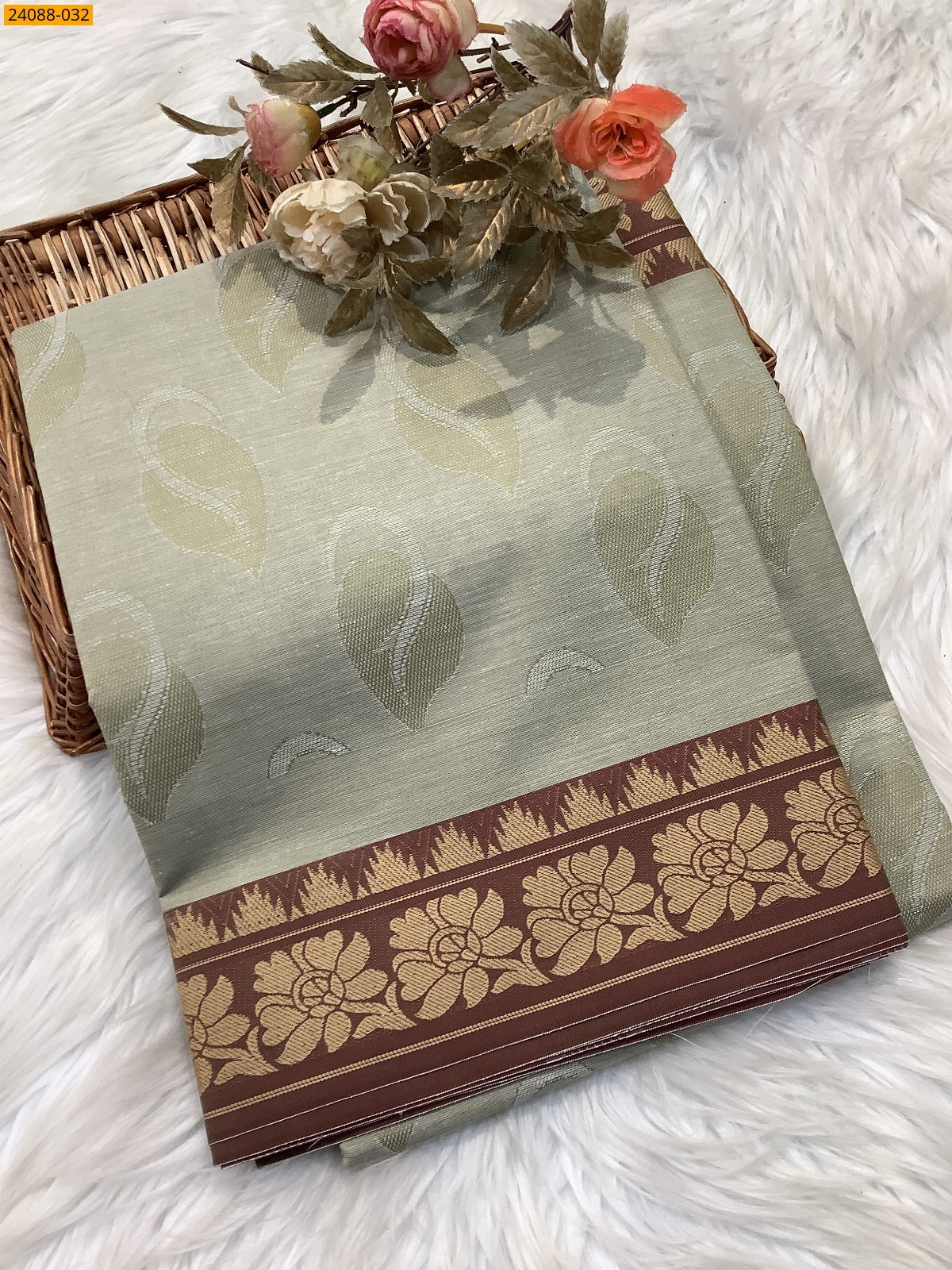 Light Green South Blended Emboss Cotton