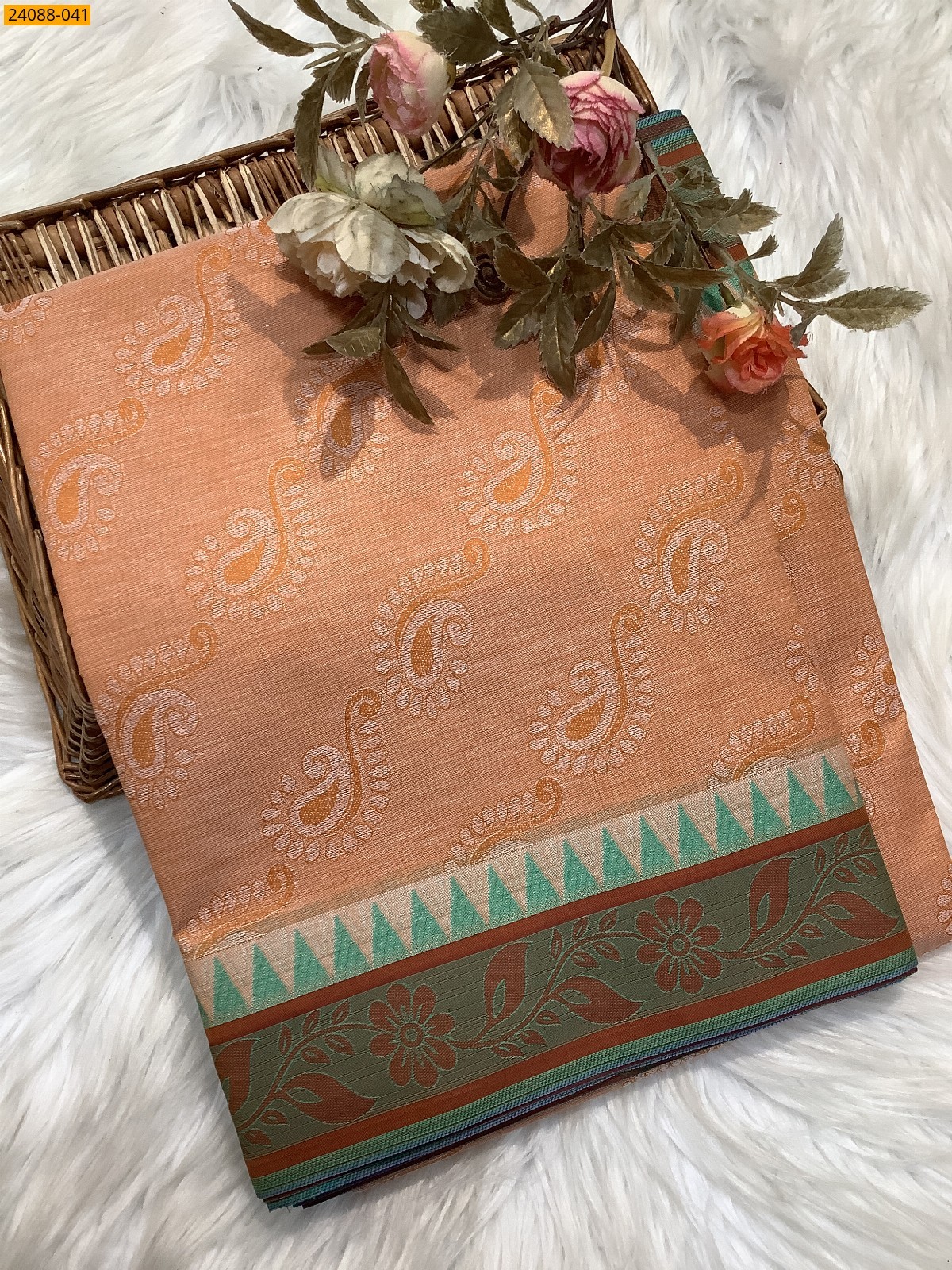 Orange South Blended Emboss Cotton