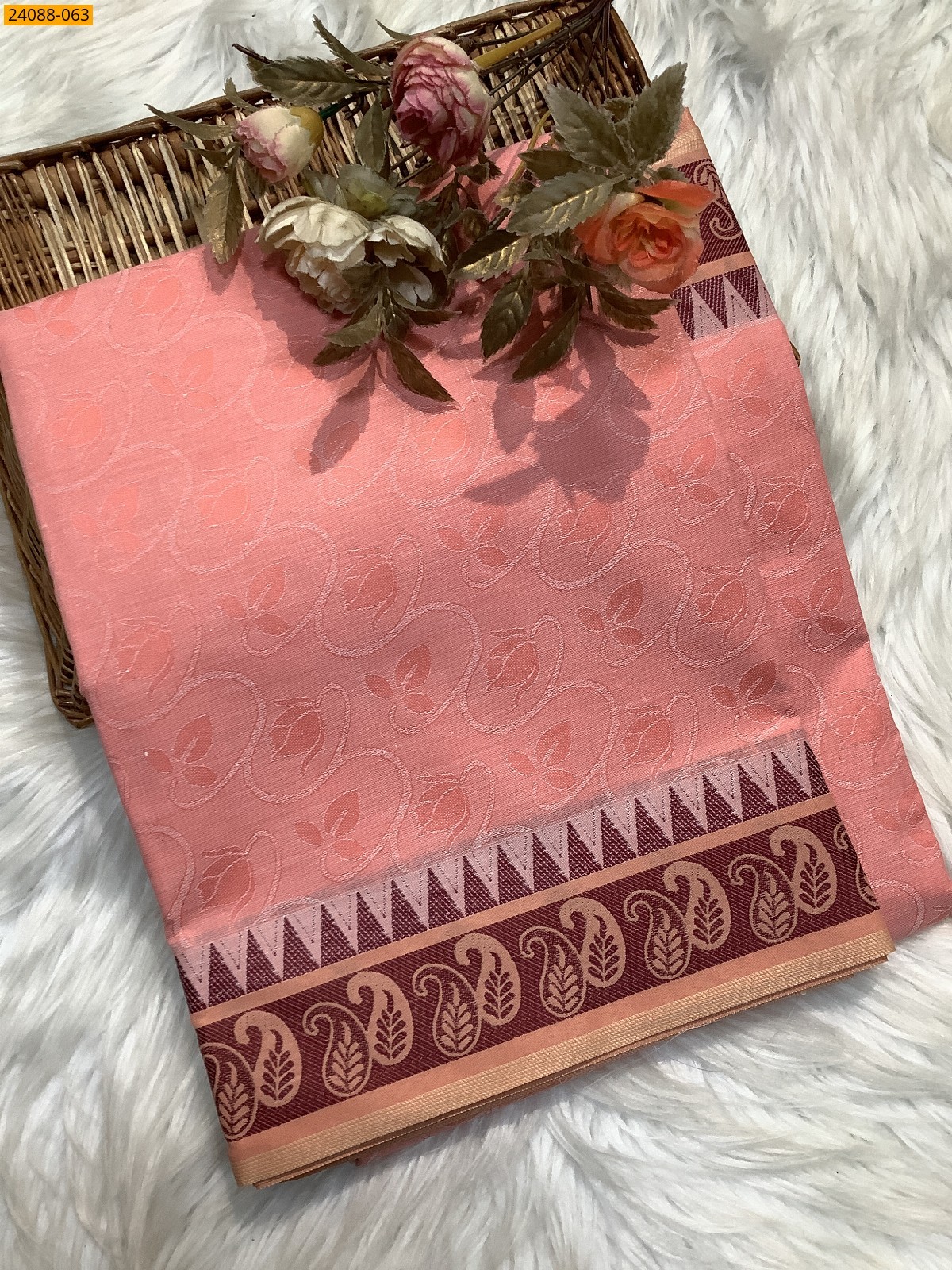 Peach South Blended Emboss Cotton