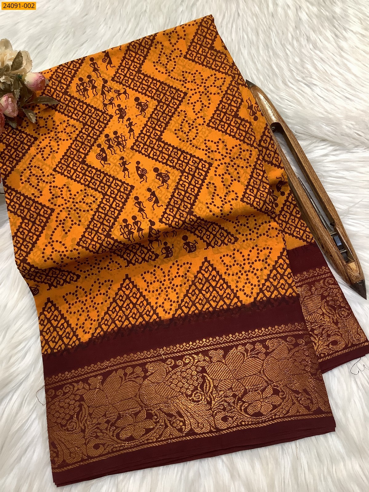 Sungudi cotton printed sarees