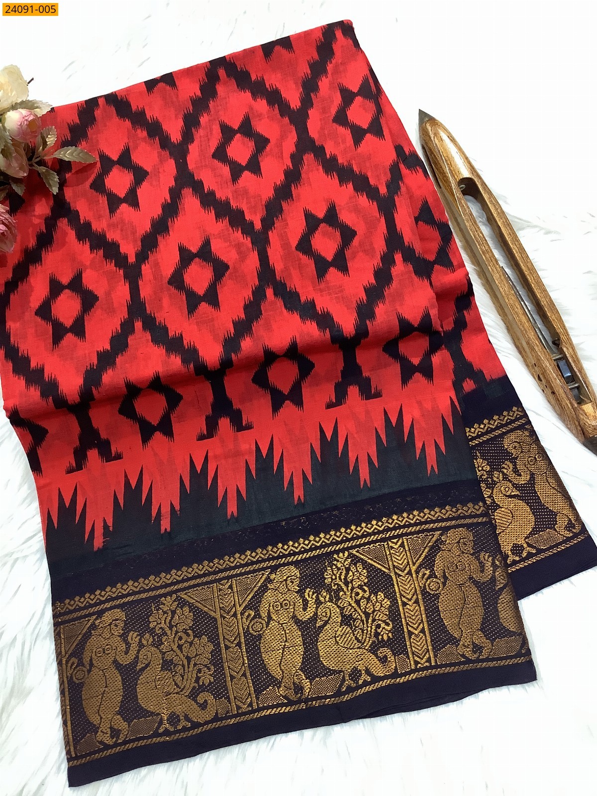 Sungudi cotton printed sarees
