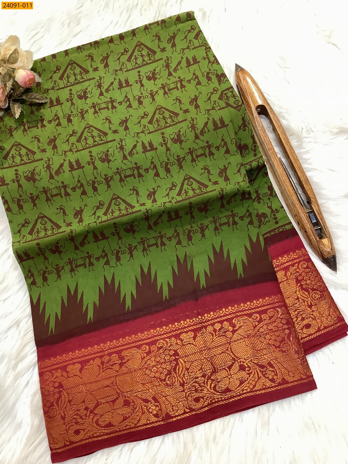 Sungudi cotton printed sarees