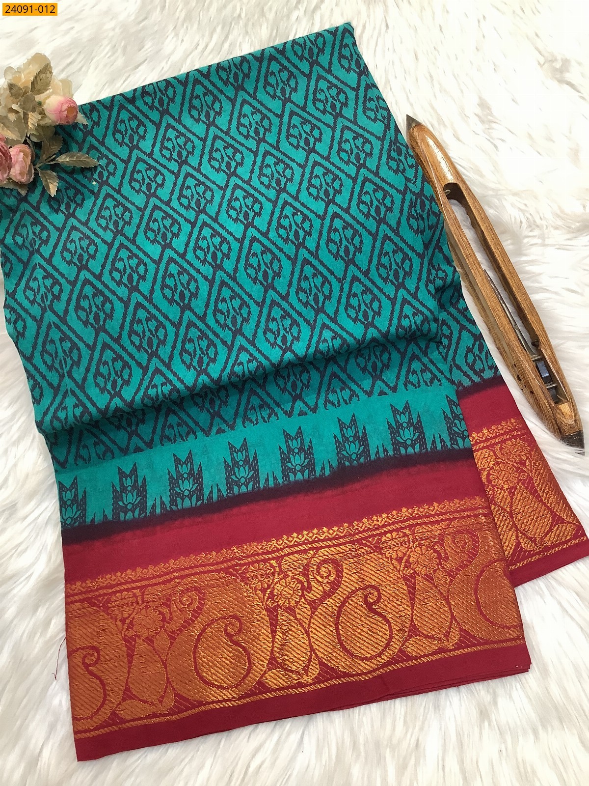 Sungudi cotton printed sarees