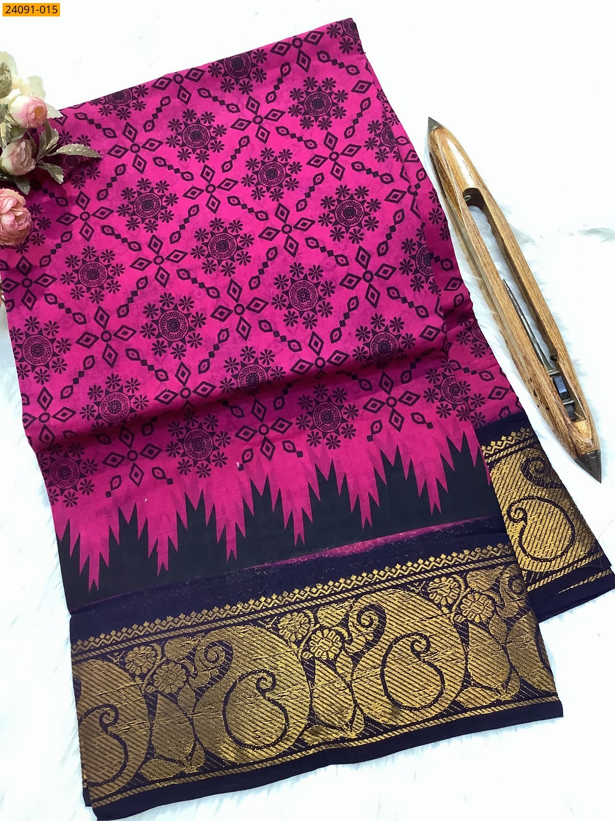 Sungudi cotton printed sarees