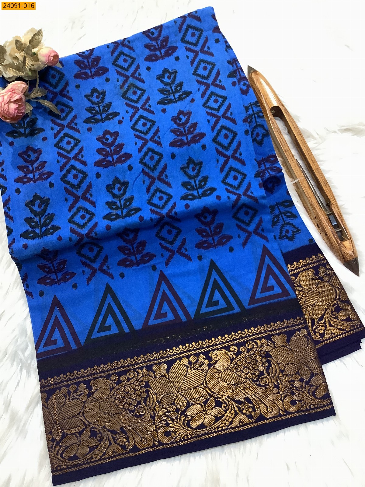 Sungudi cotton printed sarees