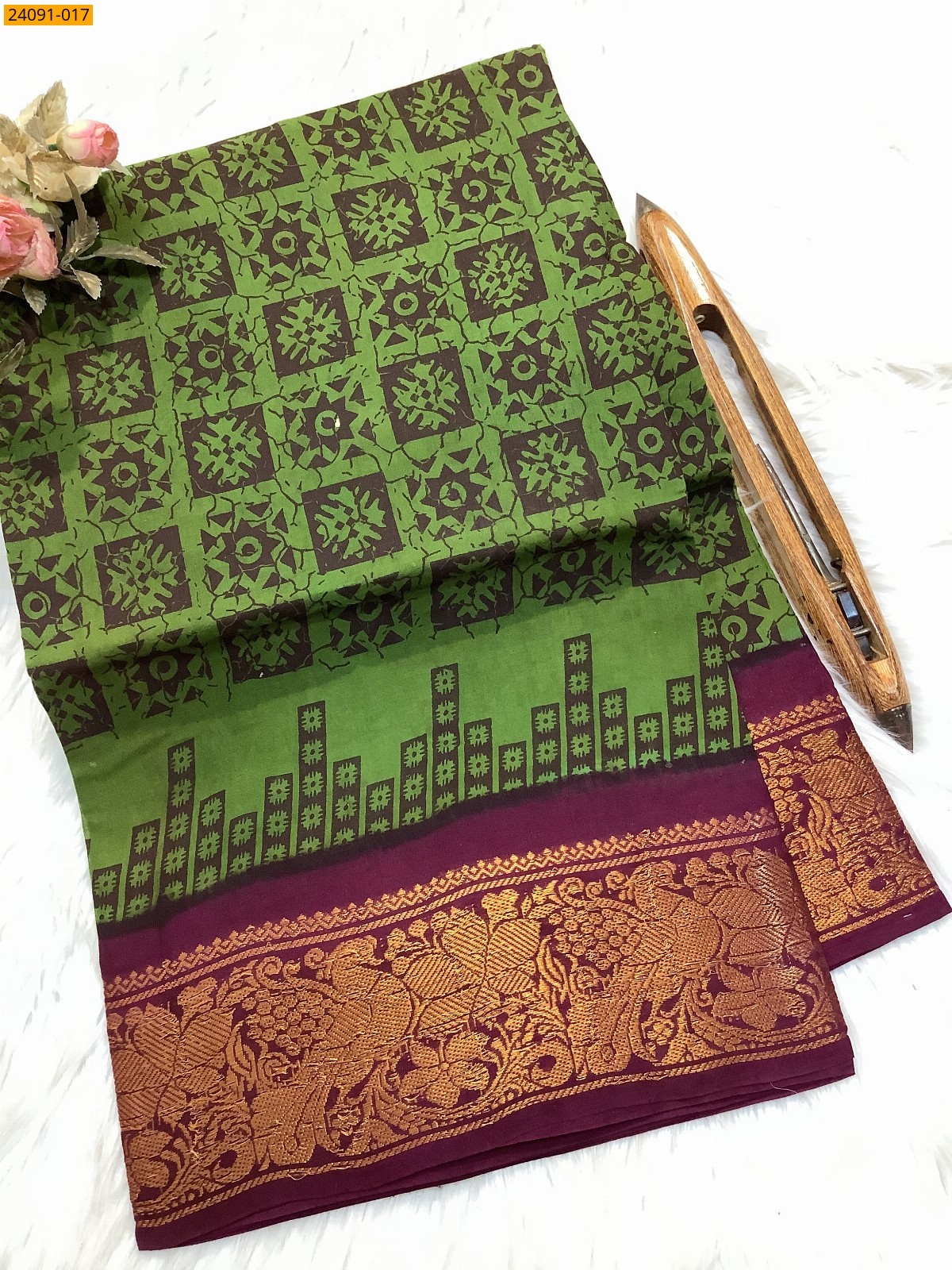 Sungudi cotton printed sarees
