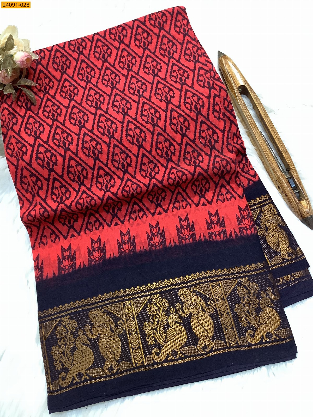 Sungudi cotton printed sarees