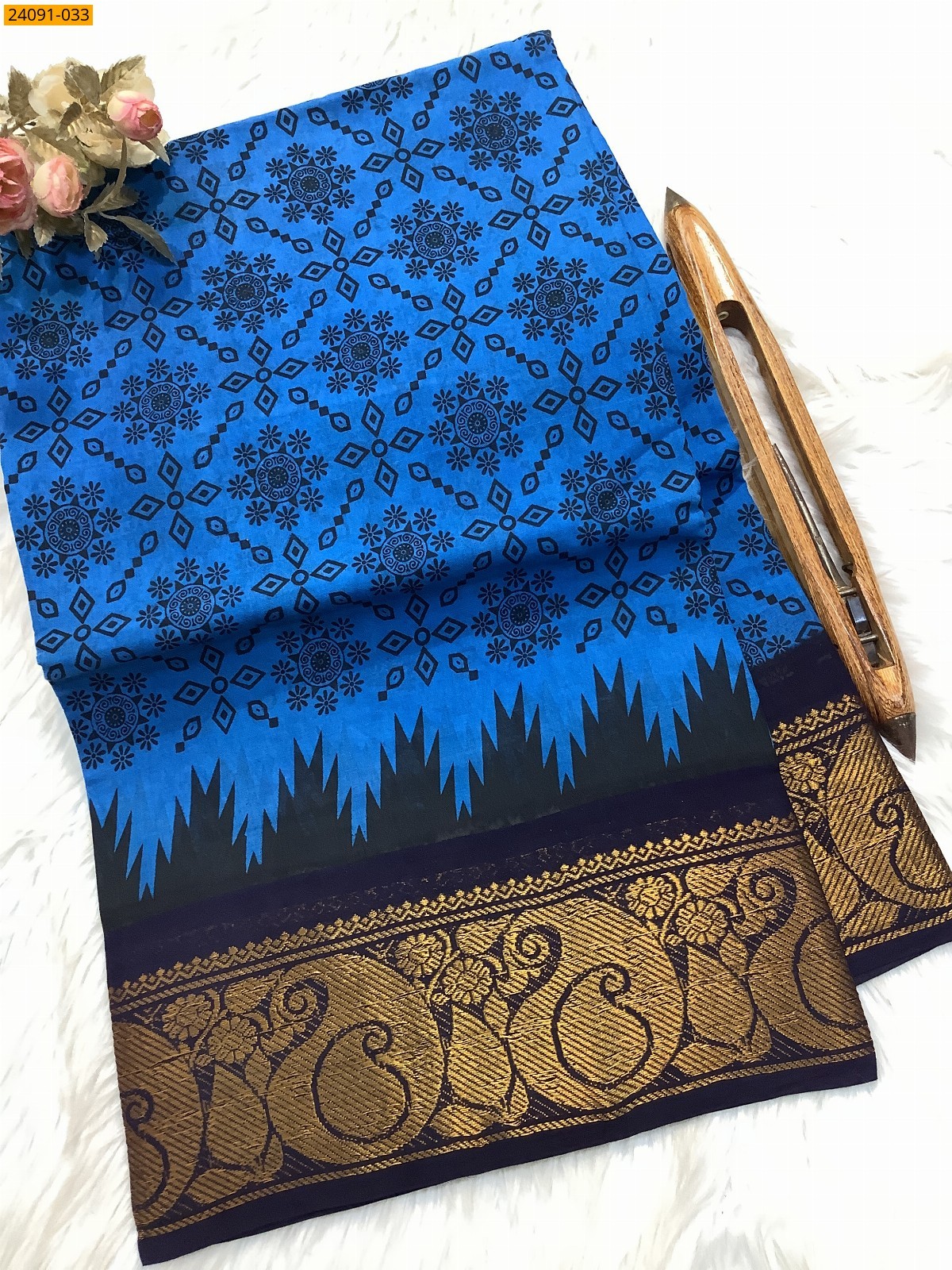 Sungudi cotton printed sarees