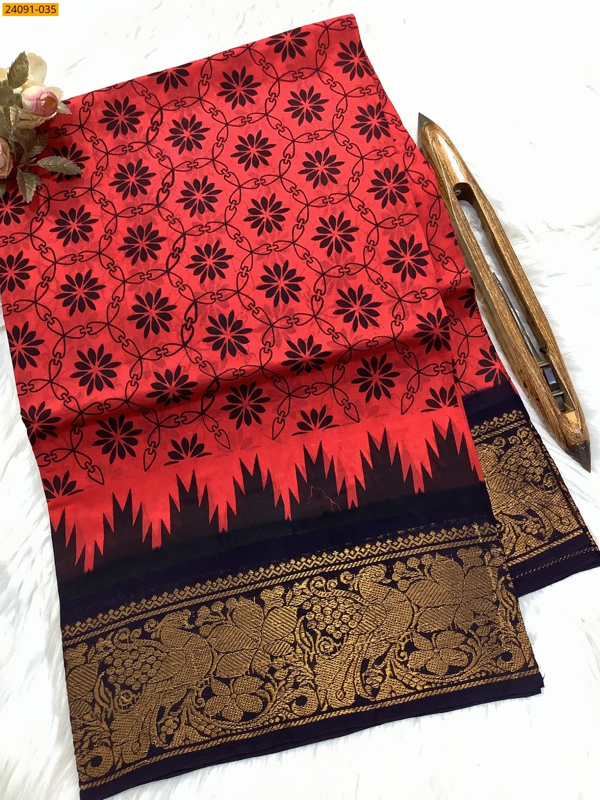 Sungudi cotton printed sarees