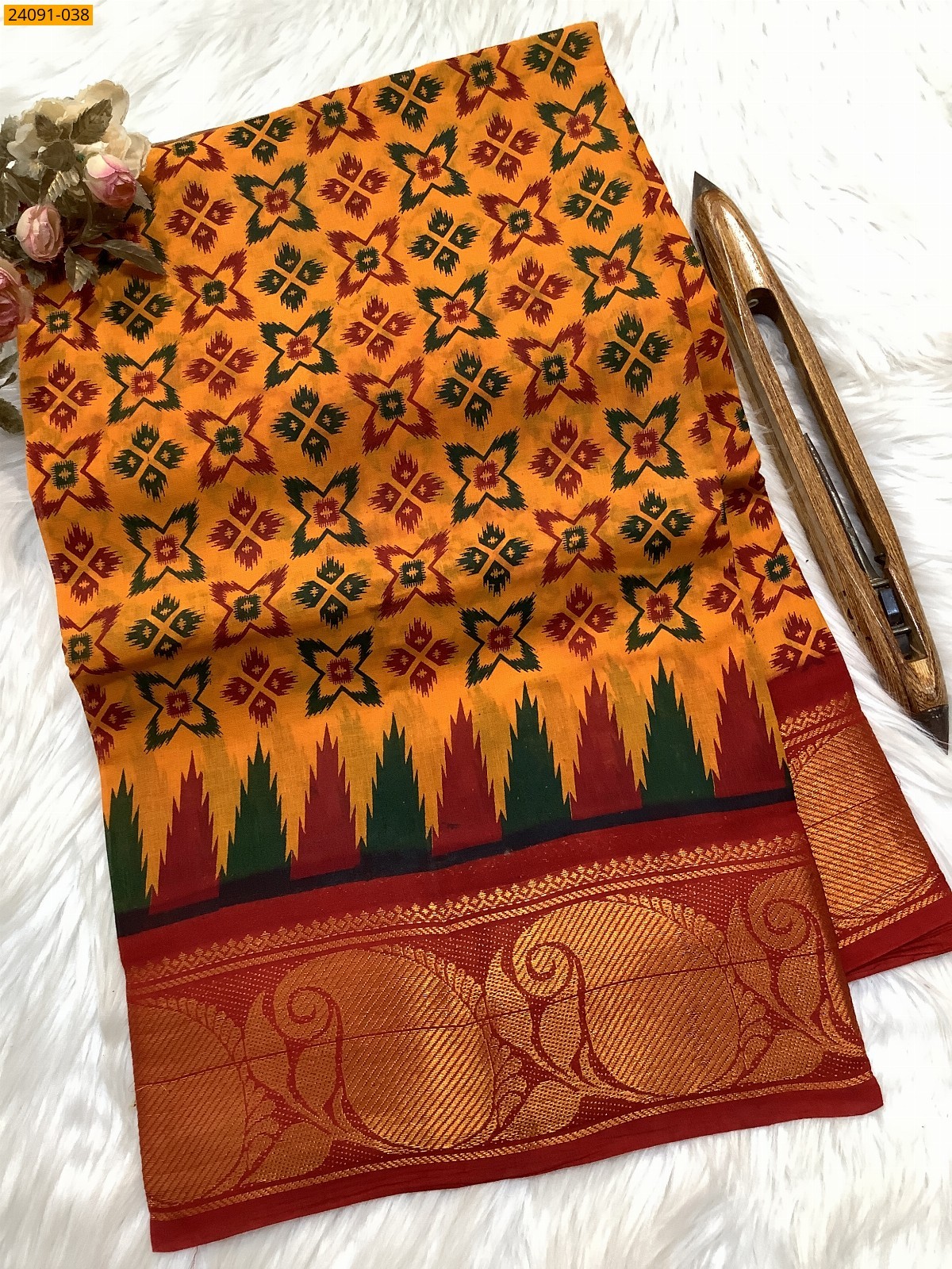 Sungudi cotton printed sarees