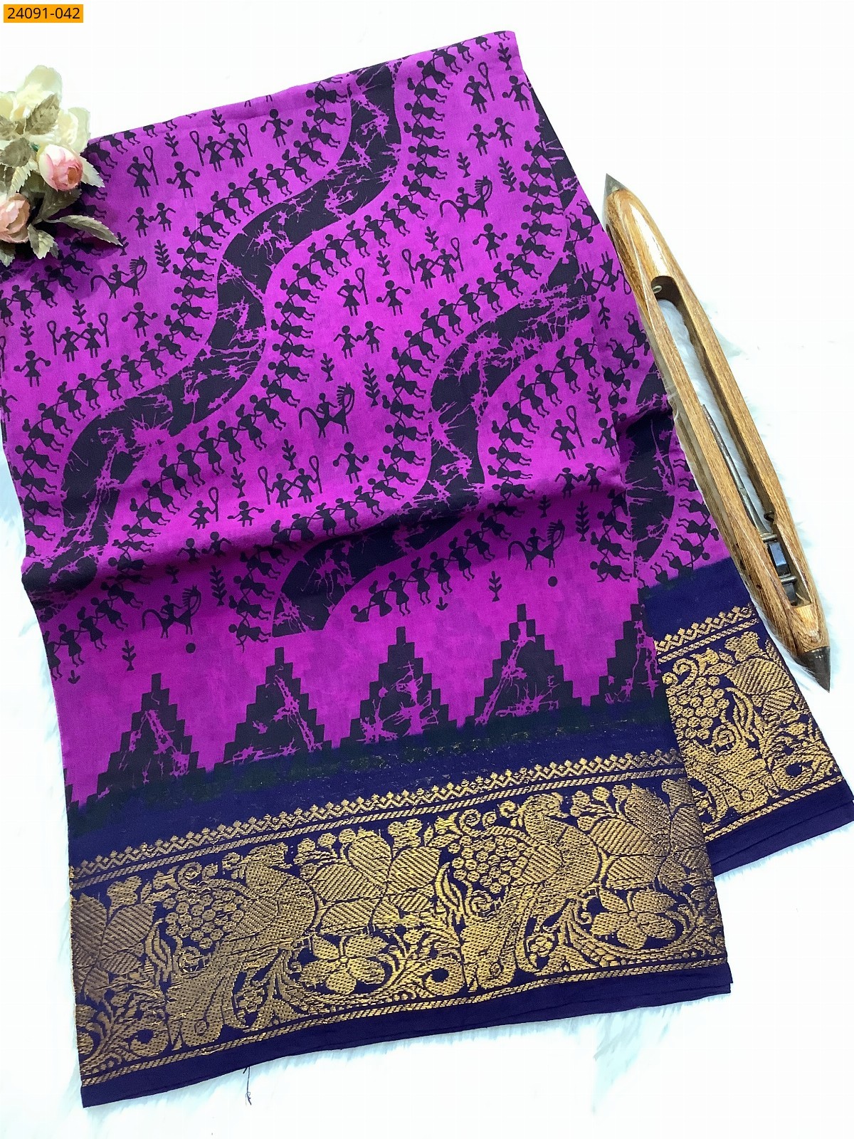 Sungudi cotton printed sarees
