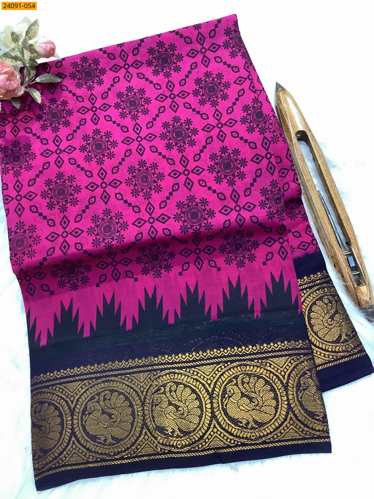 Sungudi cotton printed sarees