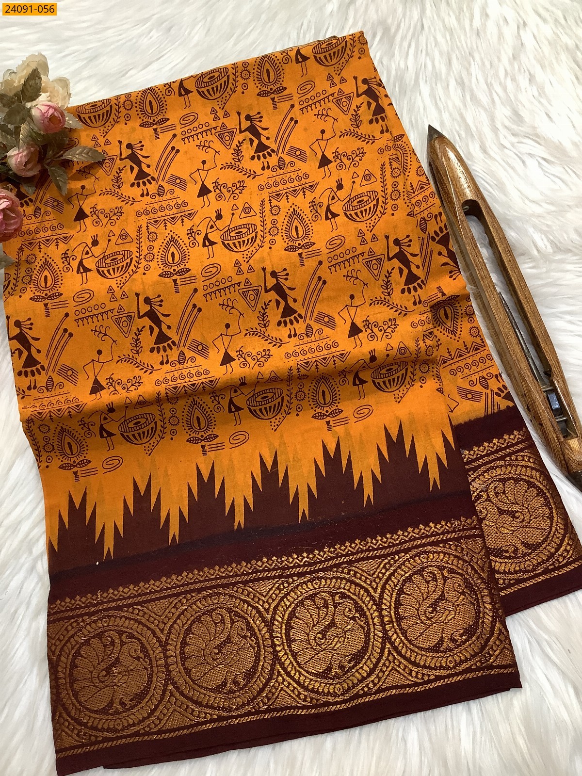 Sungudi cotton printed sarees