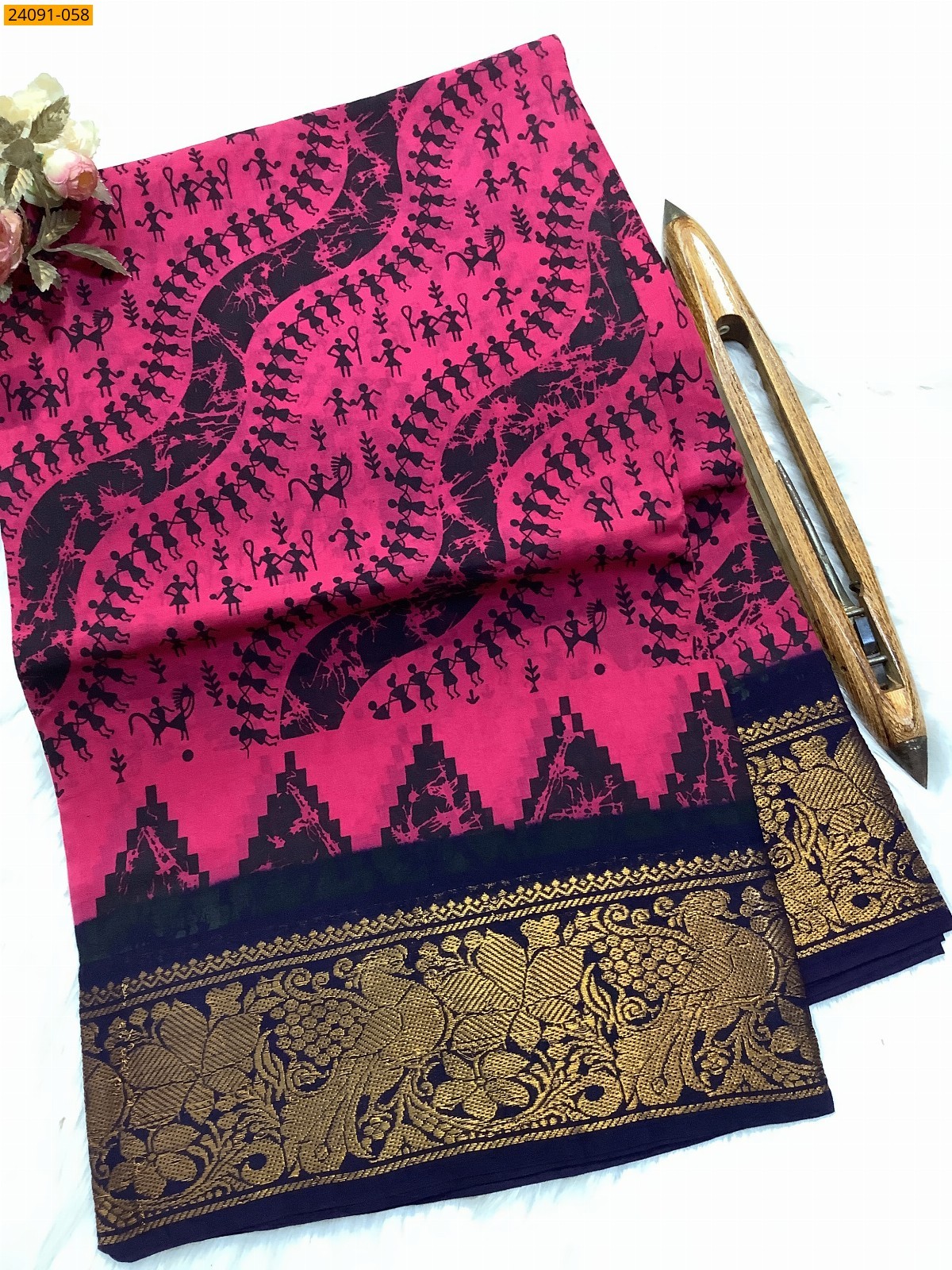 Sungudi cotton printed sarees