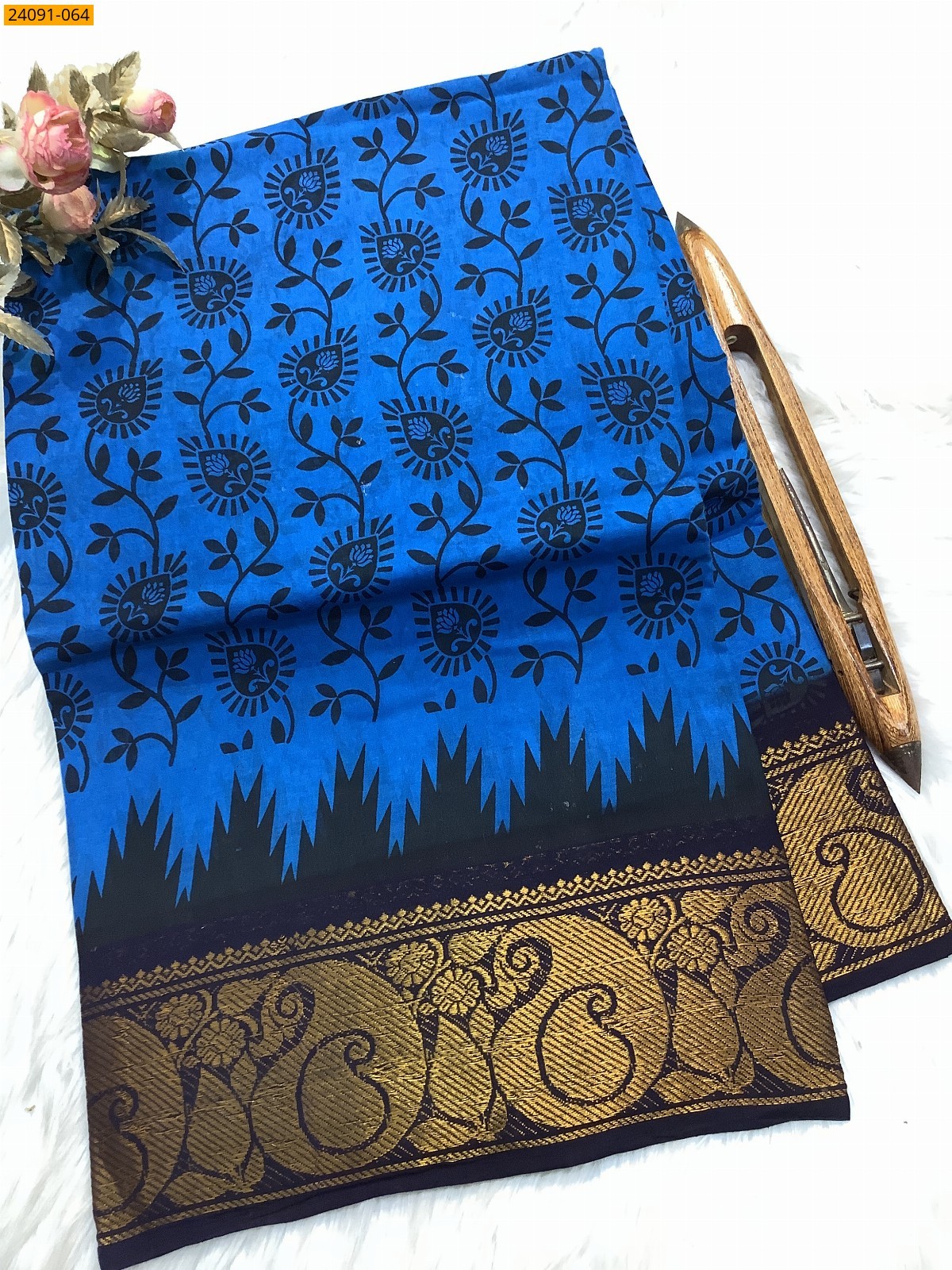 Sungudi cotton printed sarees