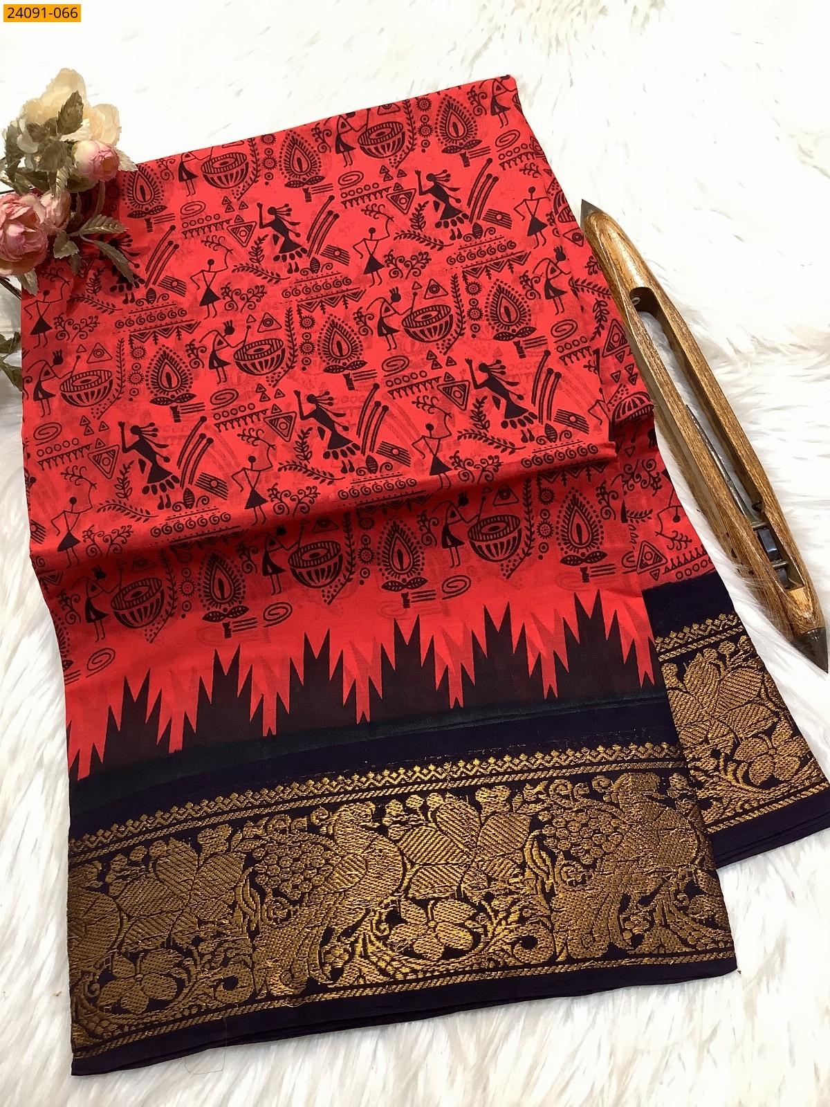 Sungudi cotton printed sarees