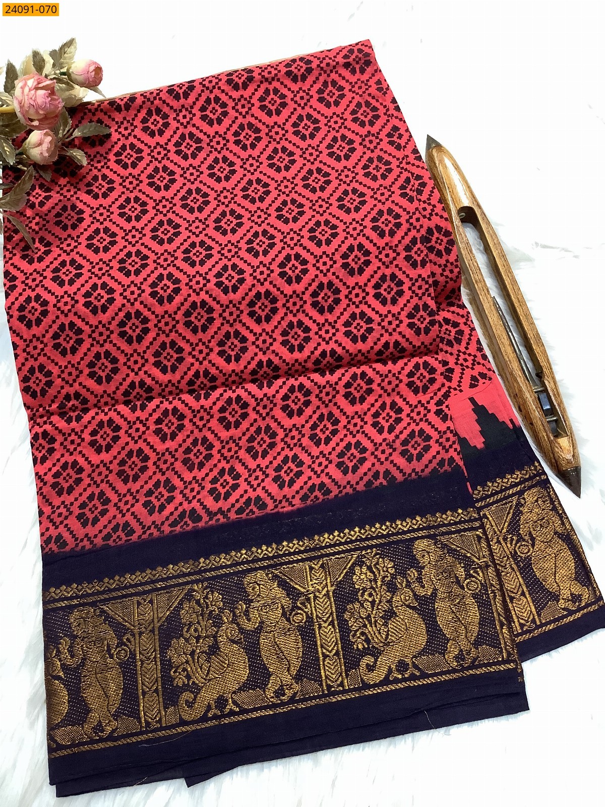 Sungudi cotton printed sarees