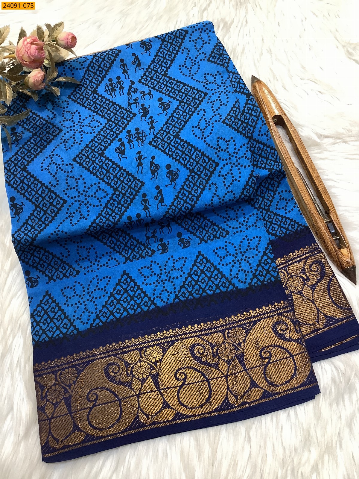 Sungudi cotton printed sarees