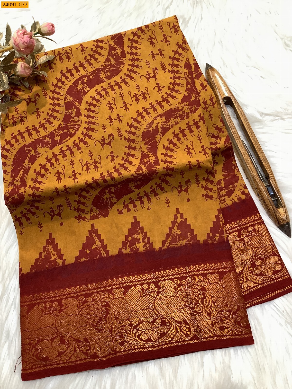 Sungudi cotton printed sarees