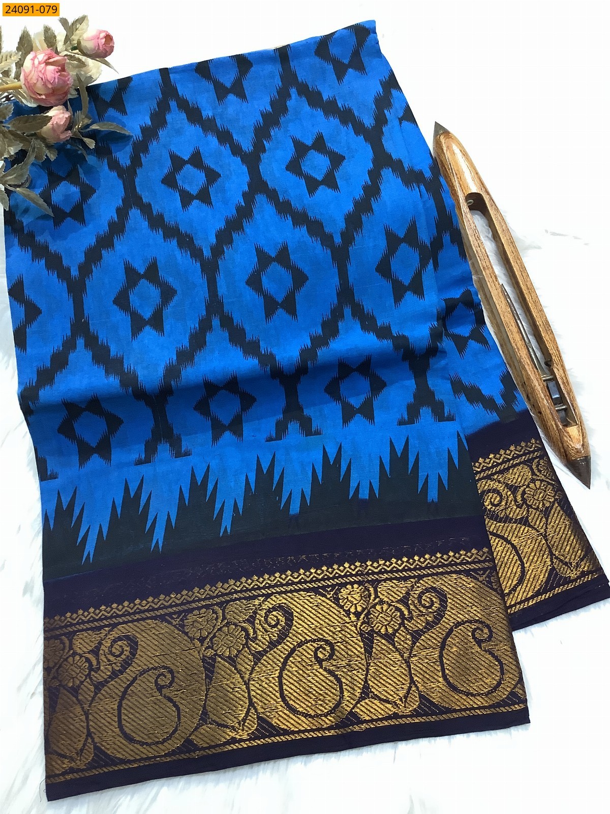 Sungudi cotton printed sarees
