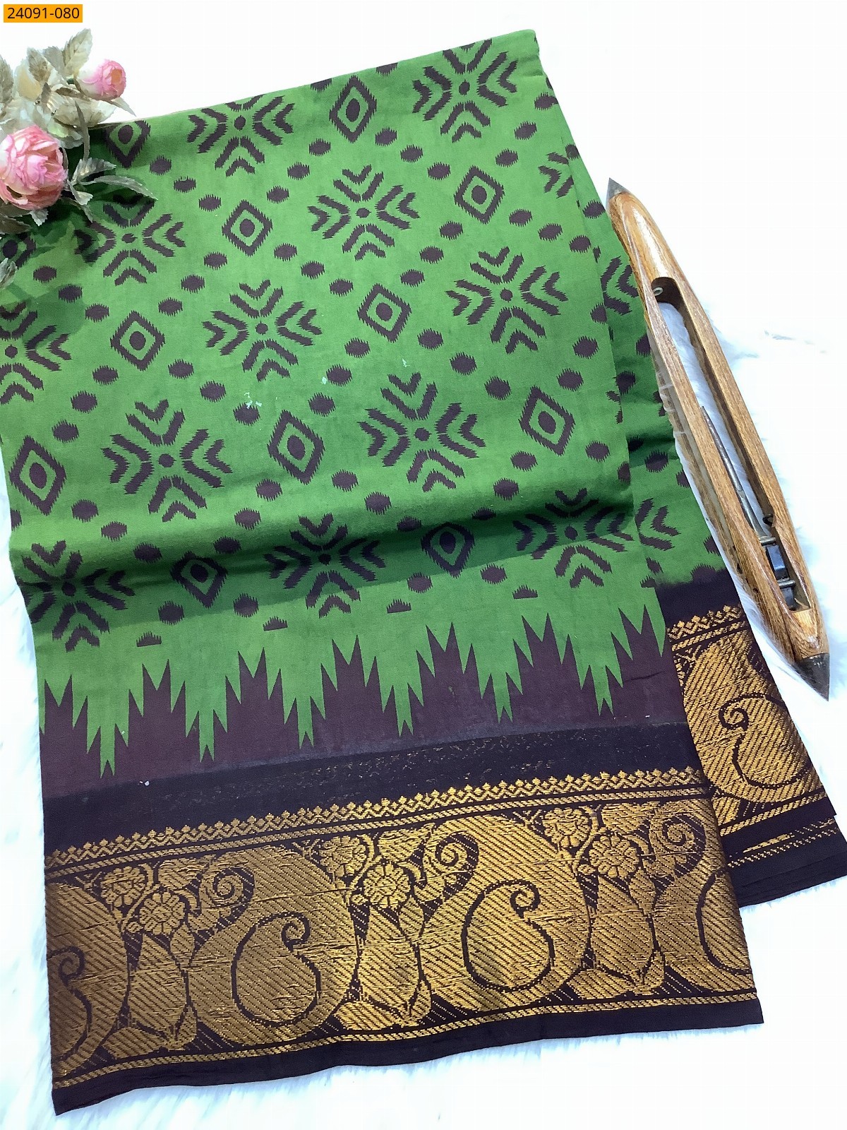 Sungudi cotton printed sarees