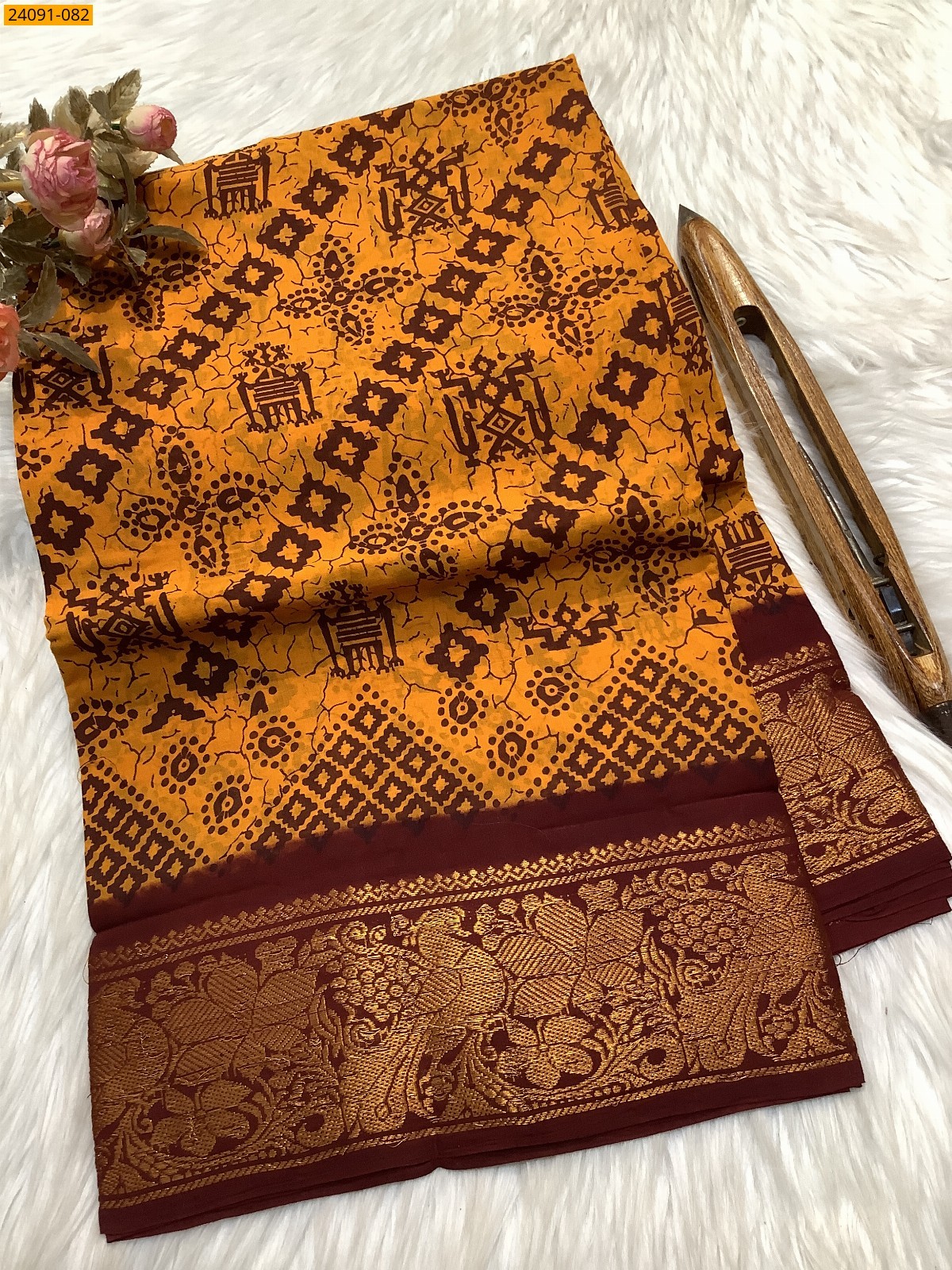 Sungudi cotton printed sarees