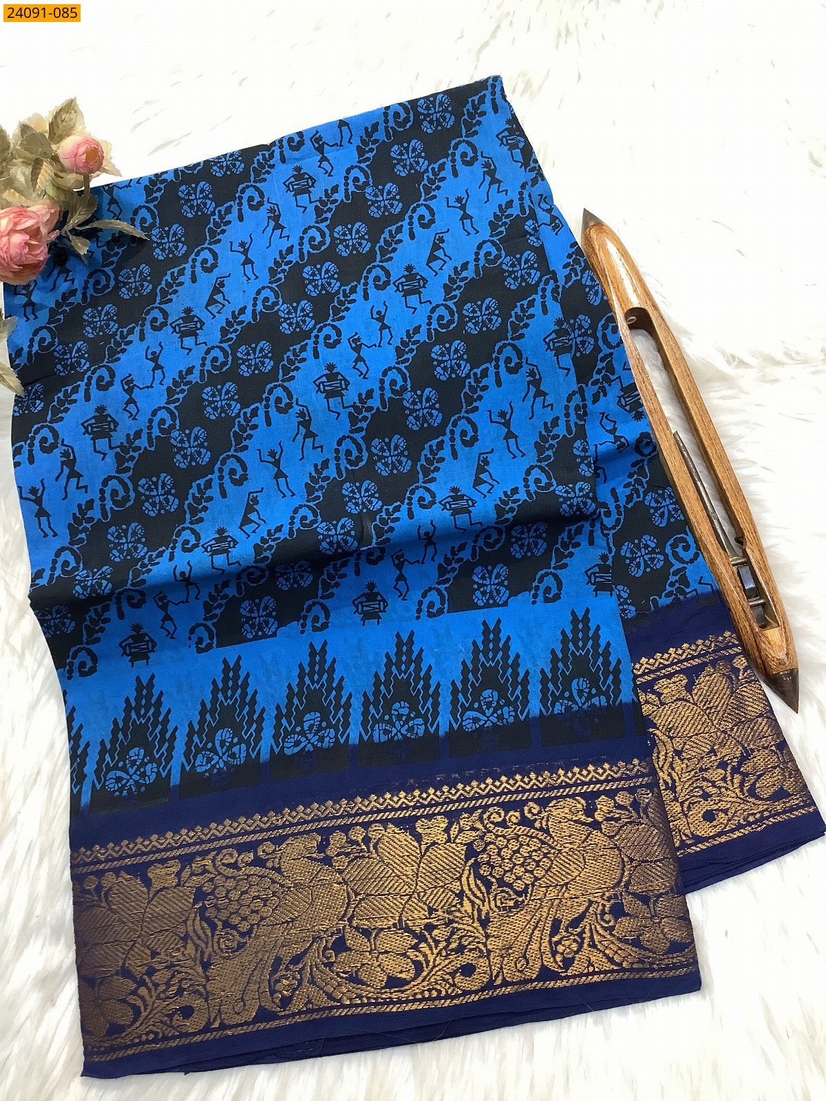 Sungudi cotton printed sarees