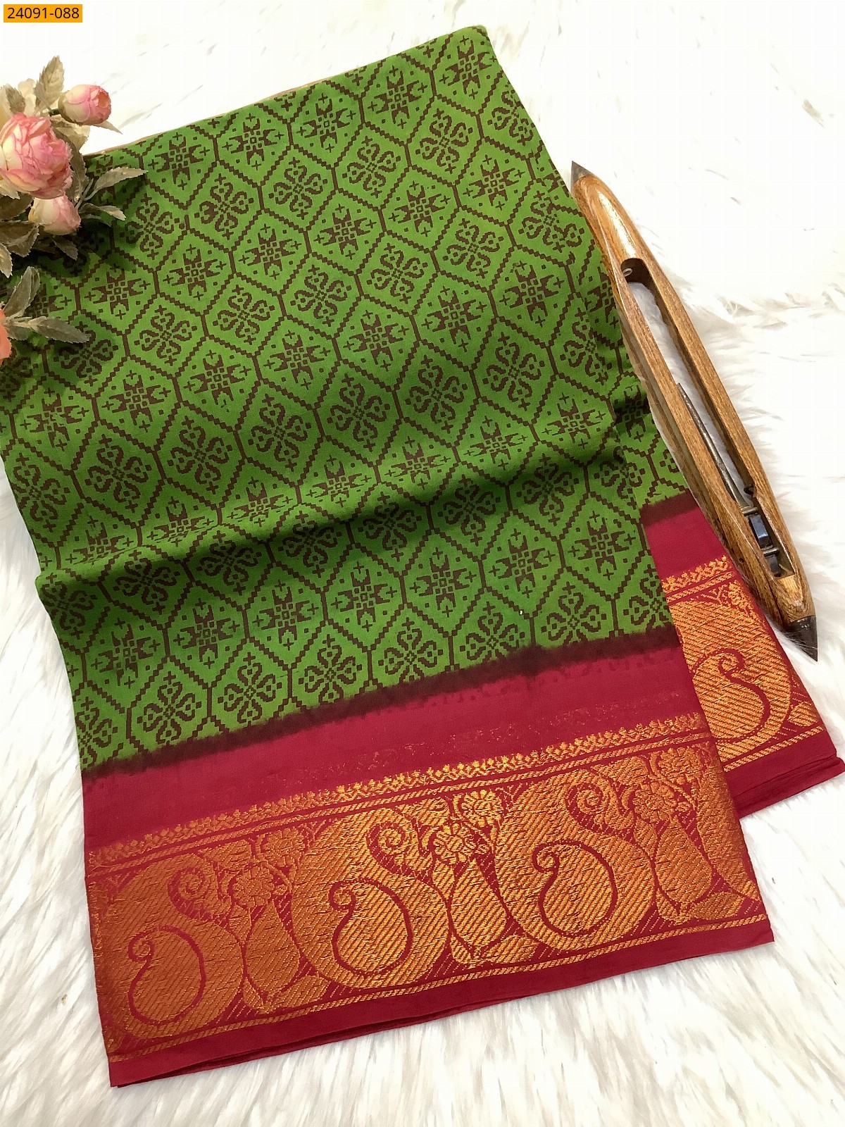 Sungudi cotton printed sarees