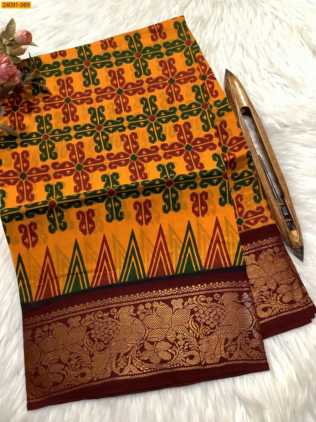 Sungudi cotton printed sarees
