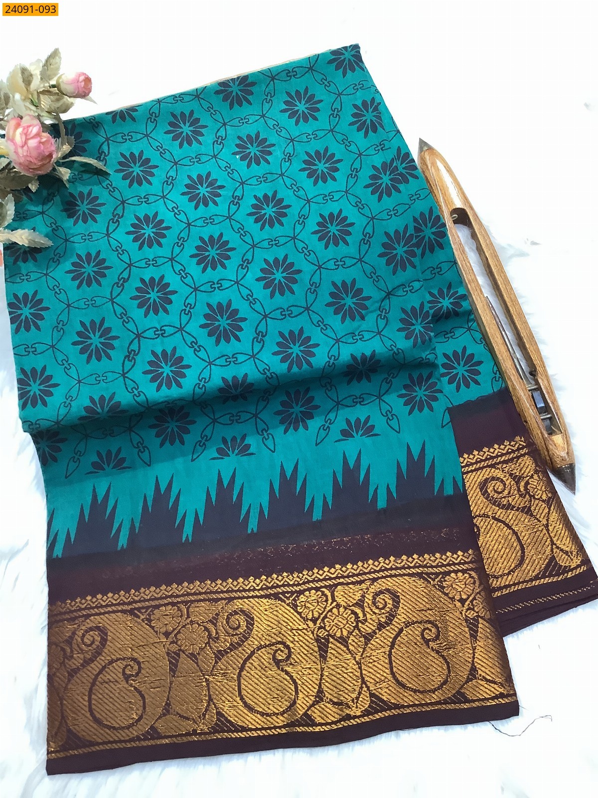 Sungudi cotton printed sarees
