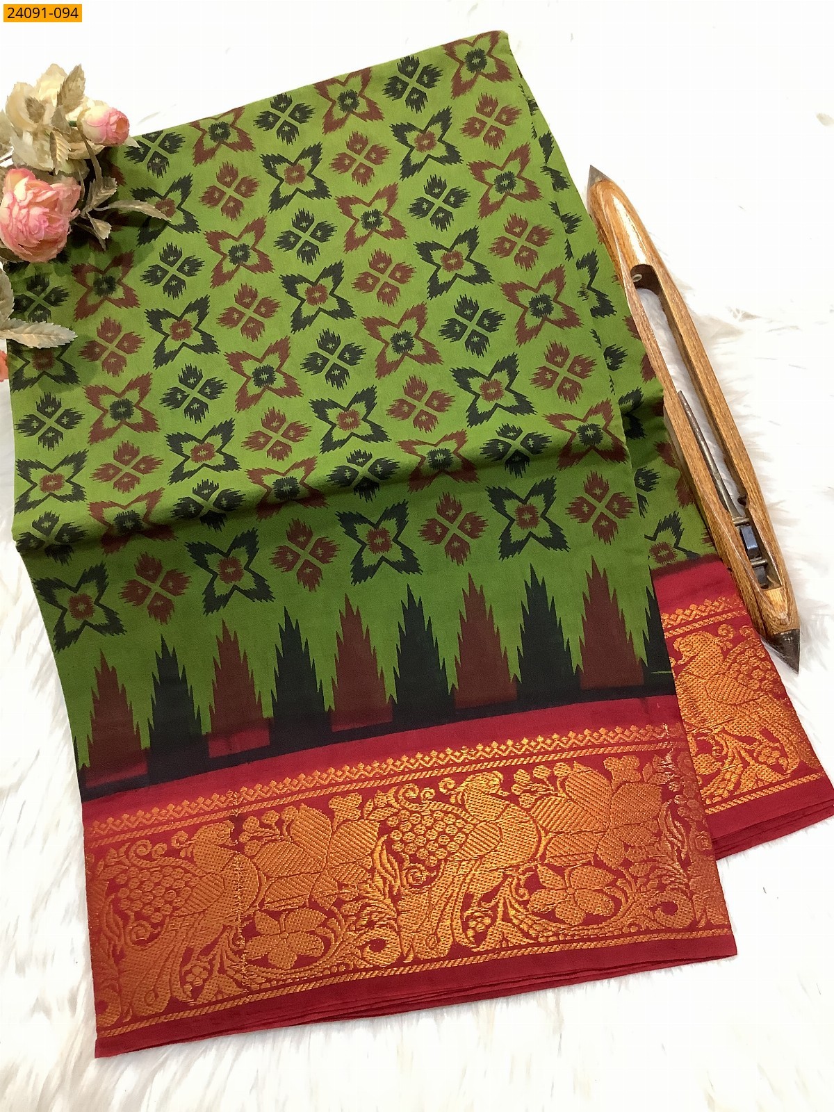 Sungudi cotton printed sarees